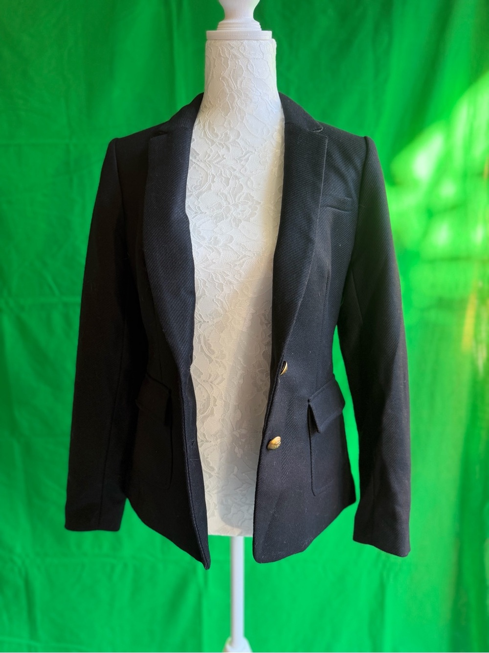 Banana Republic Black Women's Tailored Blazer with Gold Buttons